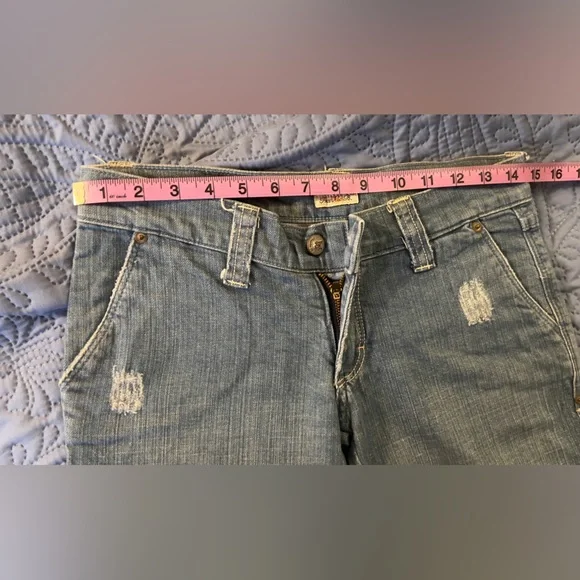 Frankie B. Jeans Size 2, low rise, Rhinestone Butterfly -RARE! - Picture 6 of 11